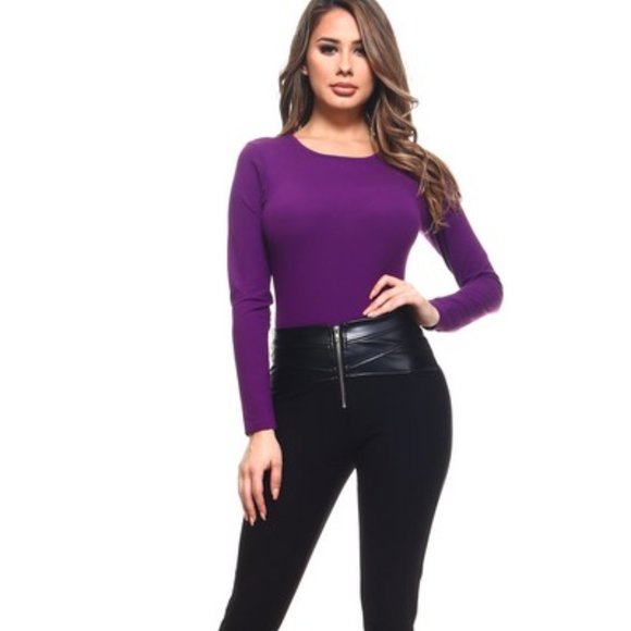 Other - Long Sleeve Cute Open Back Bodysuit BS1009